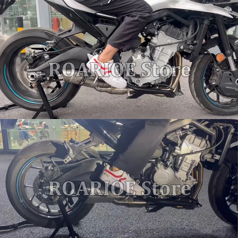For CFMOTO 675SR 675SS 675NK 675SRR 2024 2025 2026 51MM Slip On Motorcycle Exhaust System Modify Header Link Pipe Muffler Escape