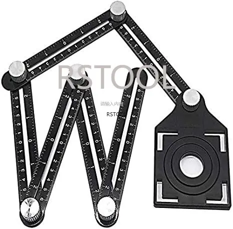 Telha Buraco Localizador Ferramenta Ajustável Alvenaria Vidro Ângulo Fixo Medição Régua Universal Modelo Angular Izer 12 Corrediças Dobra