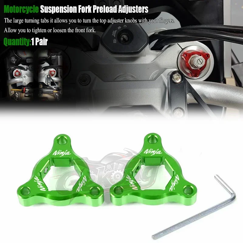 Fit For Kawasa@ki ZX6R ZX 6R 10R 14R ZX10R ZX14R ZX636R ZX6RR ZX1400 ZZR1400 Motorcycle 14mm Suspension Fork Preload Adjusters