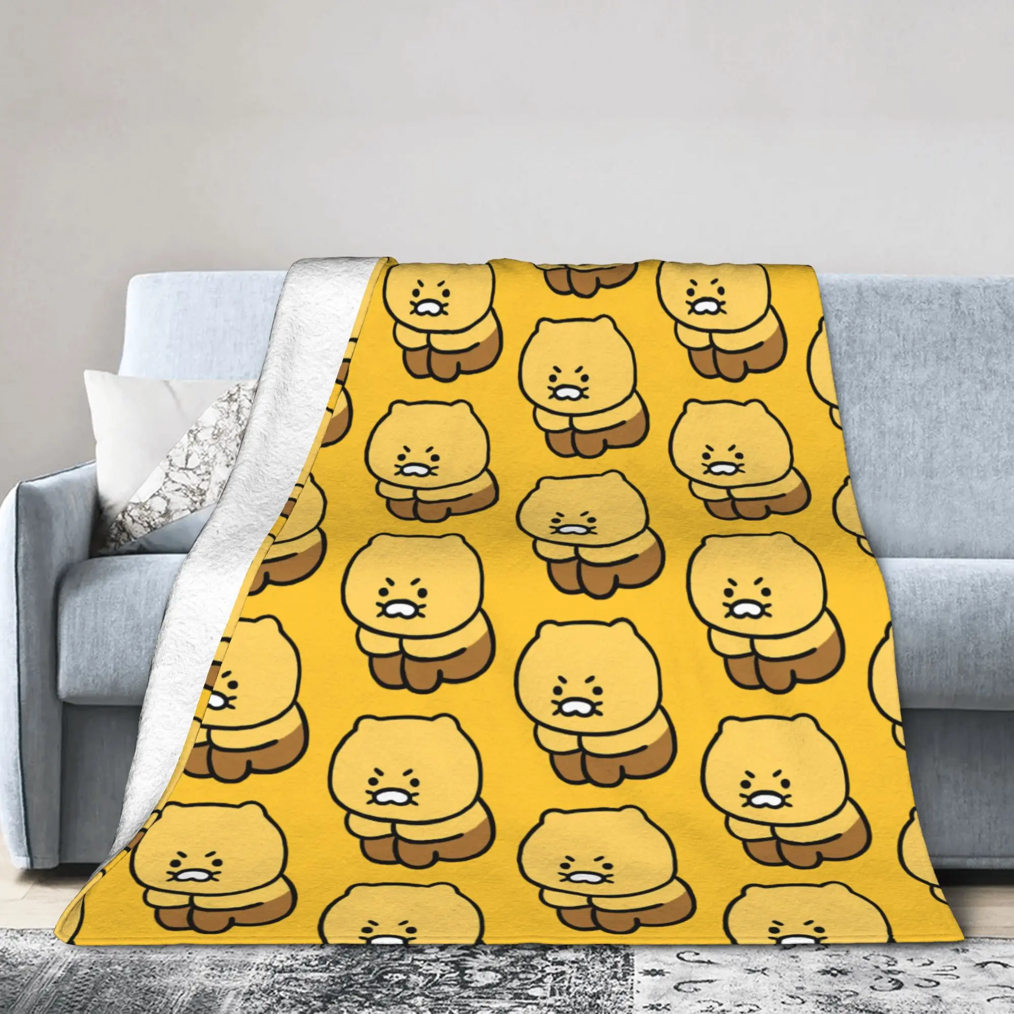 K-Kakaos F-Friends Choon Wool Blankets  Funny Throw Blankets for Home 150*125cm Bedspreads,