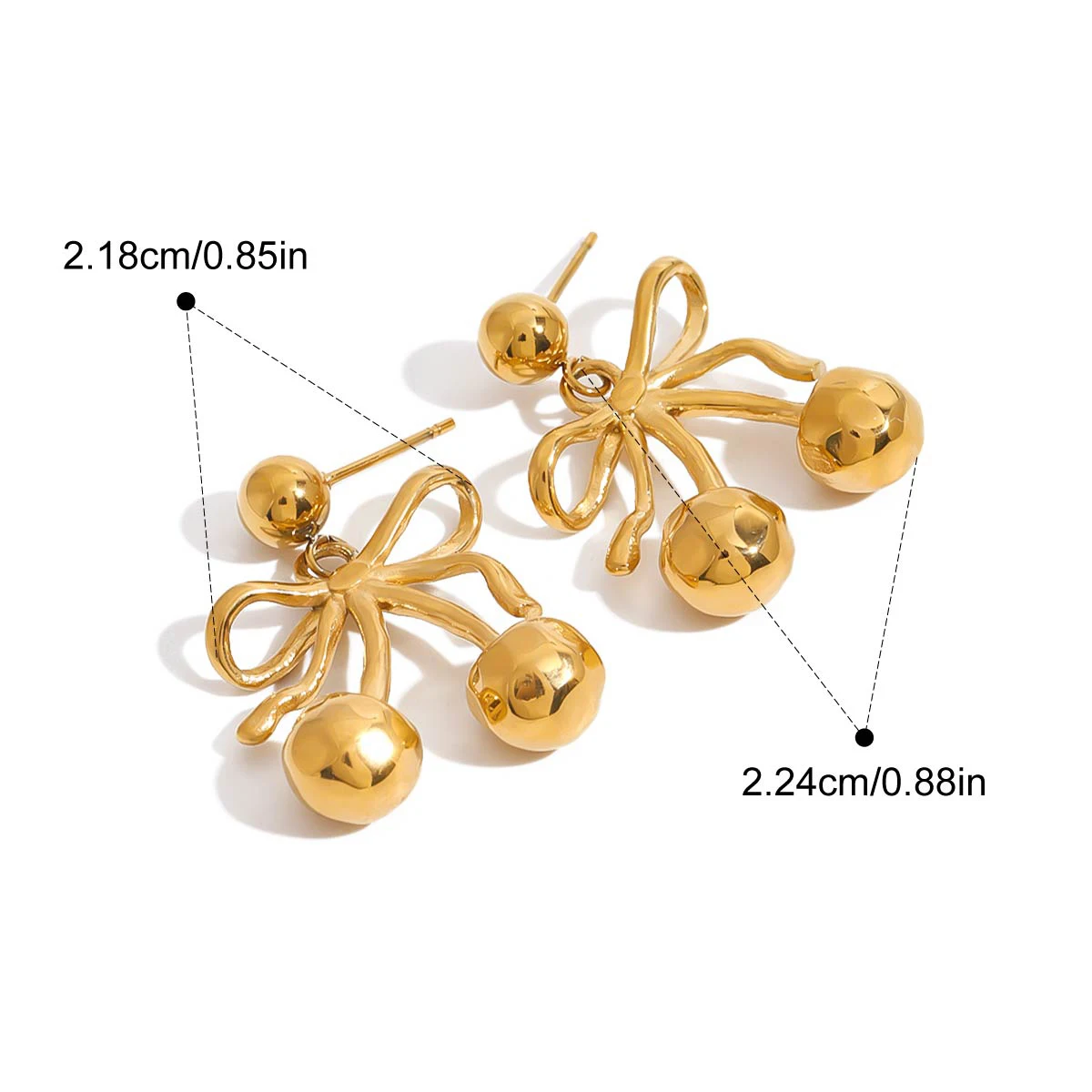 يوري الحد الأدنى القوس الكرز قلادة الأقراط الفولاذ المقاوم للصدأ تنوعا شعبية PVD مقاوم للماء مجوهرات هدية