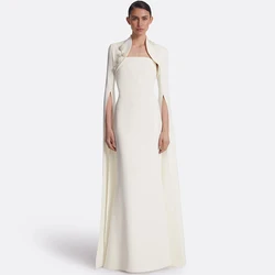Ivory Jersey Evening Dress Mermaid Luxury Pearls Strapless Homecoming Dresses Customized Formal Bridal Party Gowns فساتين