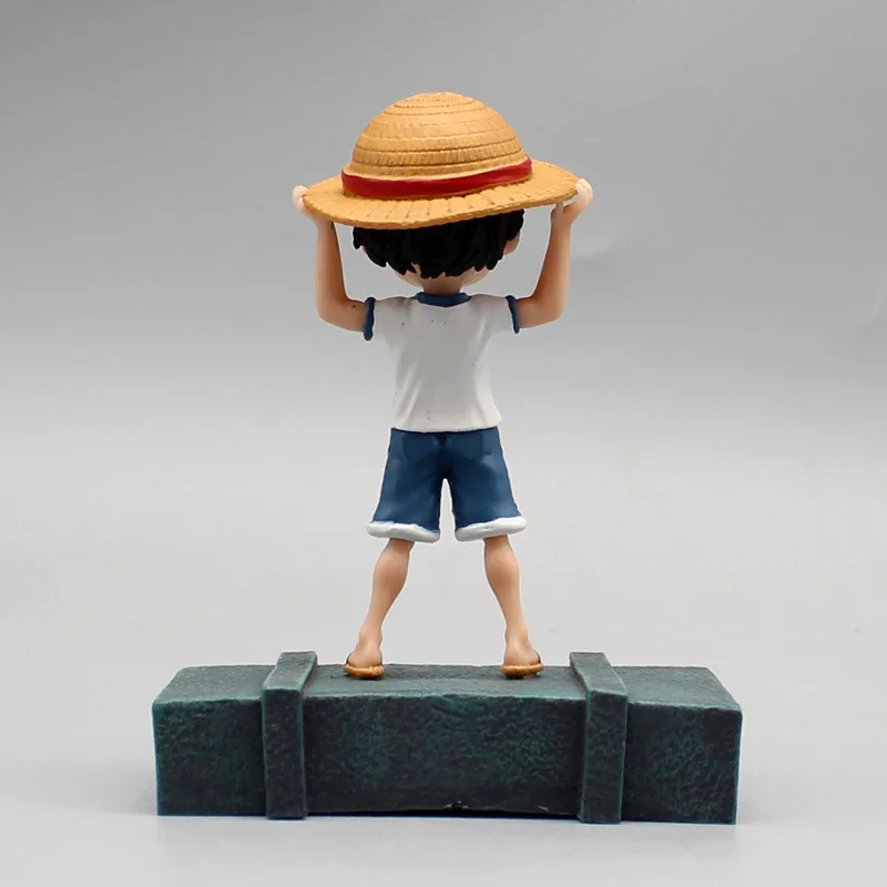 One Piece Figures Luffy Chibi 9cm Crying Child Luffy Kawaii PVC Statue Manga Anime Action Figurine Pvc Model Collection Kid Toys