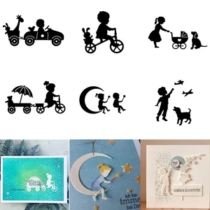 リトルボーイズガールズメタルカッティングダイ、DIYカード用のディカットのエンボススクラップブッキングクラフト用品、テンプレートフォトアルバムdi 6ベストセールスカットダイズメタルガール-5