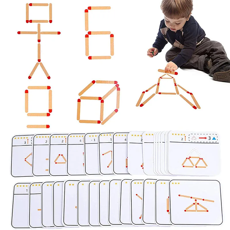 Matchstick Montessori gra dla dzieci dzieci edukacyjne 2 3 4 5 lat Logic Training Baby Puzzle zabawki dla dzieci