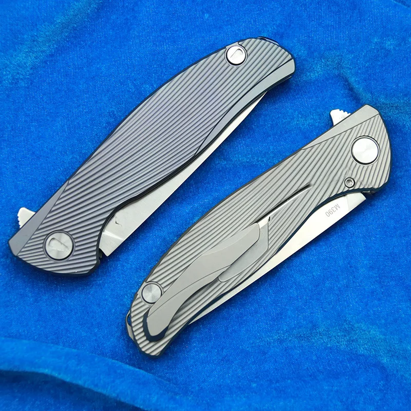 LEMIFSHE F95 Flipper con cuscinetti a sfera 3D manico in titanio Mark m390 Blade Camp outdoor Fruit Tactics EDC Tool coltello pieghevole da cucina