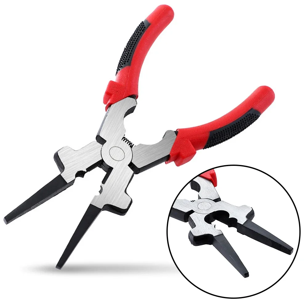 Multipurpose Welding Pliers Flat Mouth Pincers Wire Cutting Spring Loaded Installation Removing Wire Cutting