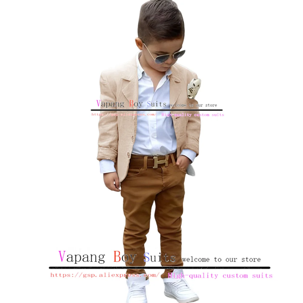 Boys Suit Jacket Pants 2 Piece Set Fashion Kids Clothes Wedding Tuxedo Casual Outfits костюм для мальчика