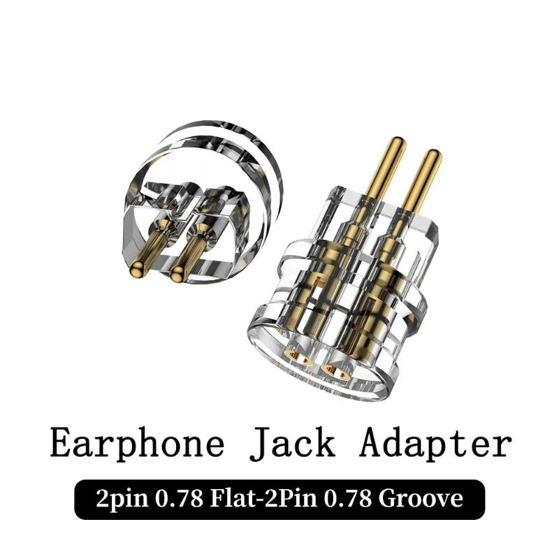 

0.78 Flat to 0.78 Grooved 0.78mm 2pin Headphone Pin Adapter Gold-plated Upgrade Cable Plug