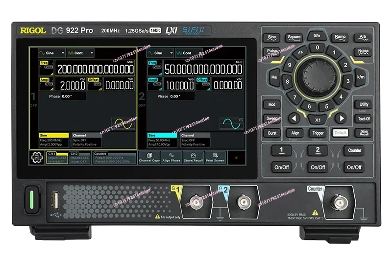 

DG902 Pro/DG912 Pro/DG922 Pro- 70/150/200MHz Function/Arbitrary Waveform Generator 2 Channel 7" TFT color touch screen