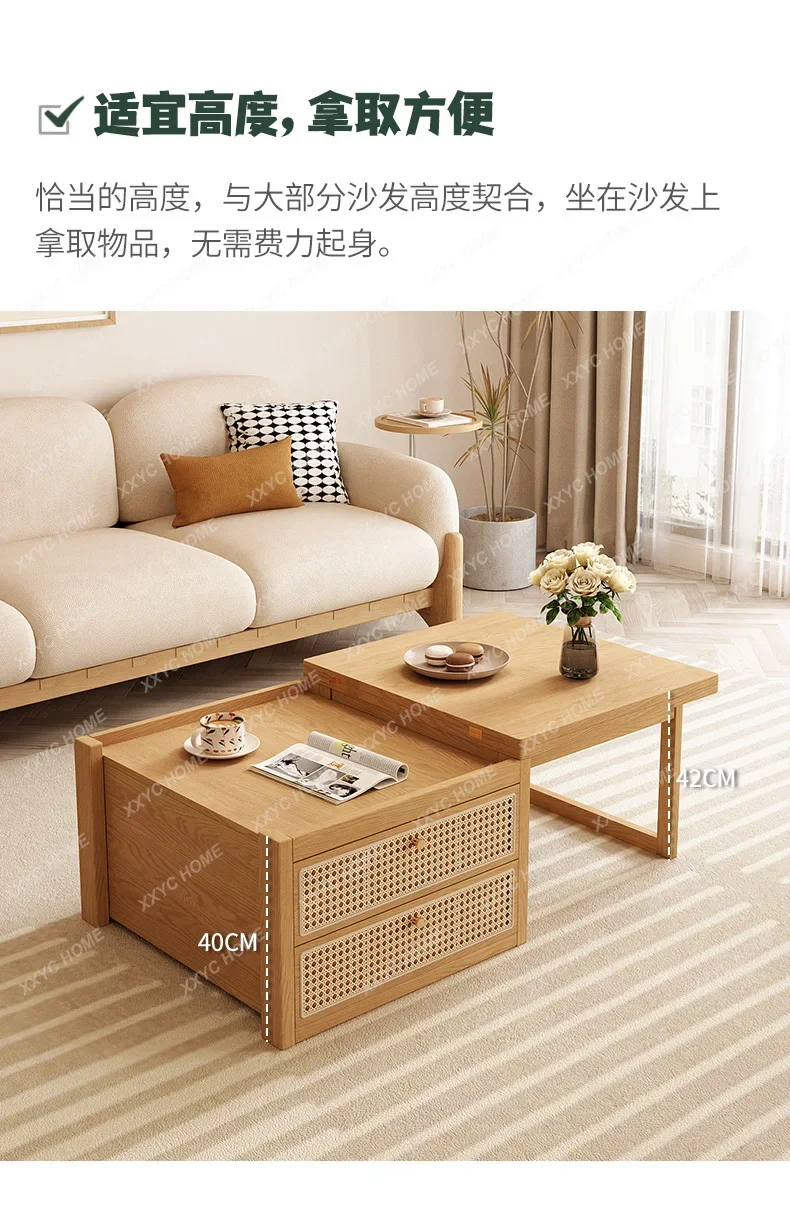 

Складной чайный столик для небольшой квартиры, современный, простой, из массива дерева, подъемный, многофункциональный, комбинированный.