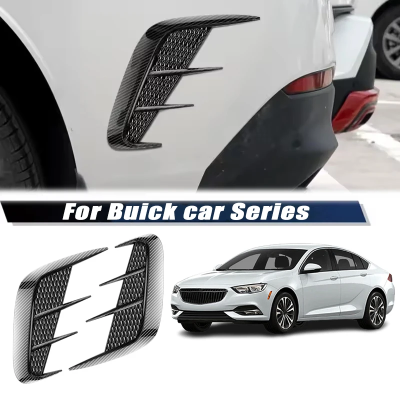 Carbon Fiber Car Fender Trim Car Sticker Shark Gills Simulation Side Intake Body Sticker Accessories For Buick Car Series