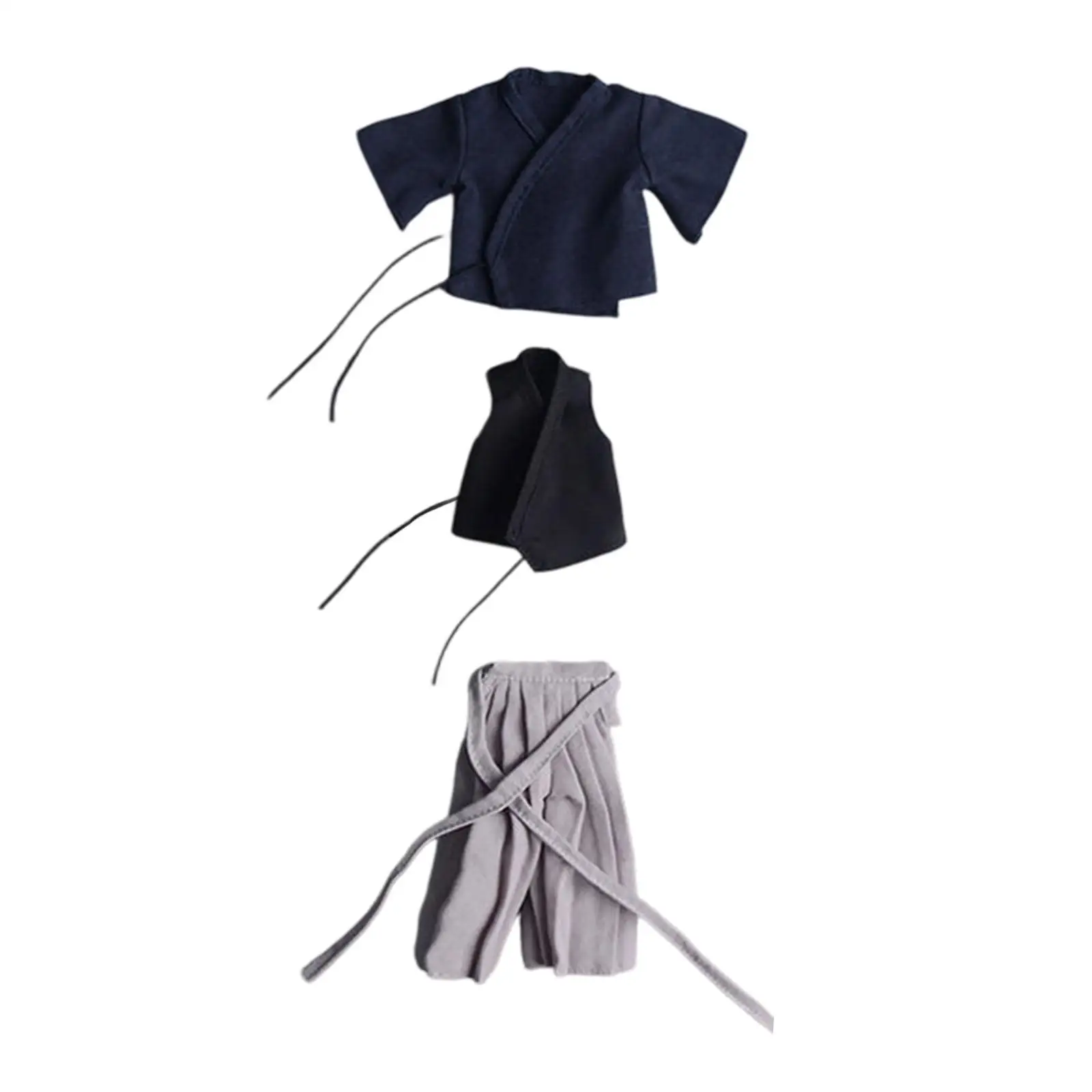 

Одежда для фигурок 1/12, униформа самурая, традиционная мужская одежда, миниатюрная одежда, аксессуары для кукольных костюмов для 6-дюймовых мужских фигурок