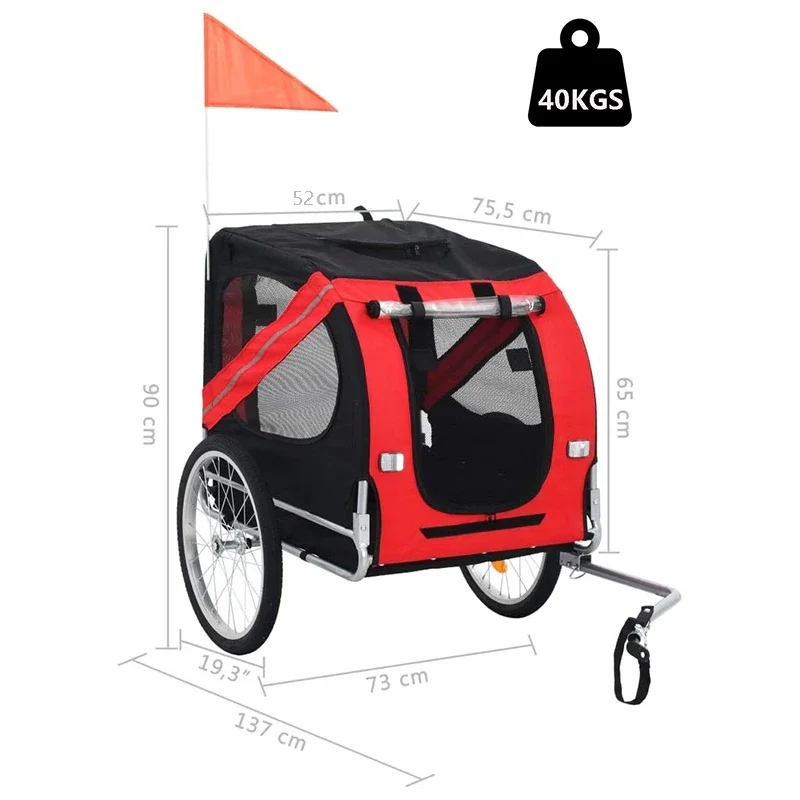 Conveniently Carry Foldable Frame Bike Bicycle Puppy Pet Dog Stroller Pet Trailer