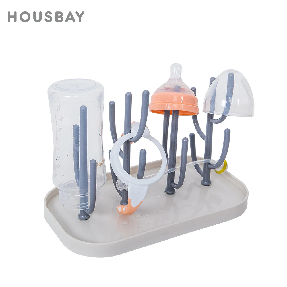 Baby Bottle Drying Rack Cup Holder Portable Removable Storage Support Drain Rack Cups Bottle Cleaning Drying Cactus Shaped