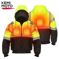 KEMIMOTO Heated Jacket Men Winter Thermal Heating 3-in-1 High Visibility Waterproof Safety 20000mAh Battery for Outdoor Gear