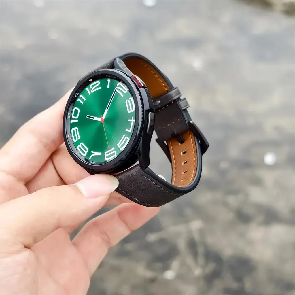 20mm 22mm Leather Strap for Redmi Watch 5/3Active Lite Soft Business Wristband Strap for Samsung Galaxy Watch 7 6 5 4 Classic image 5