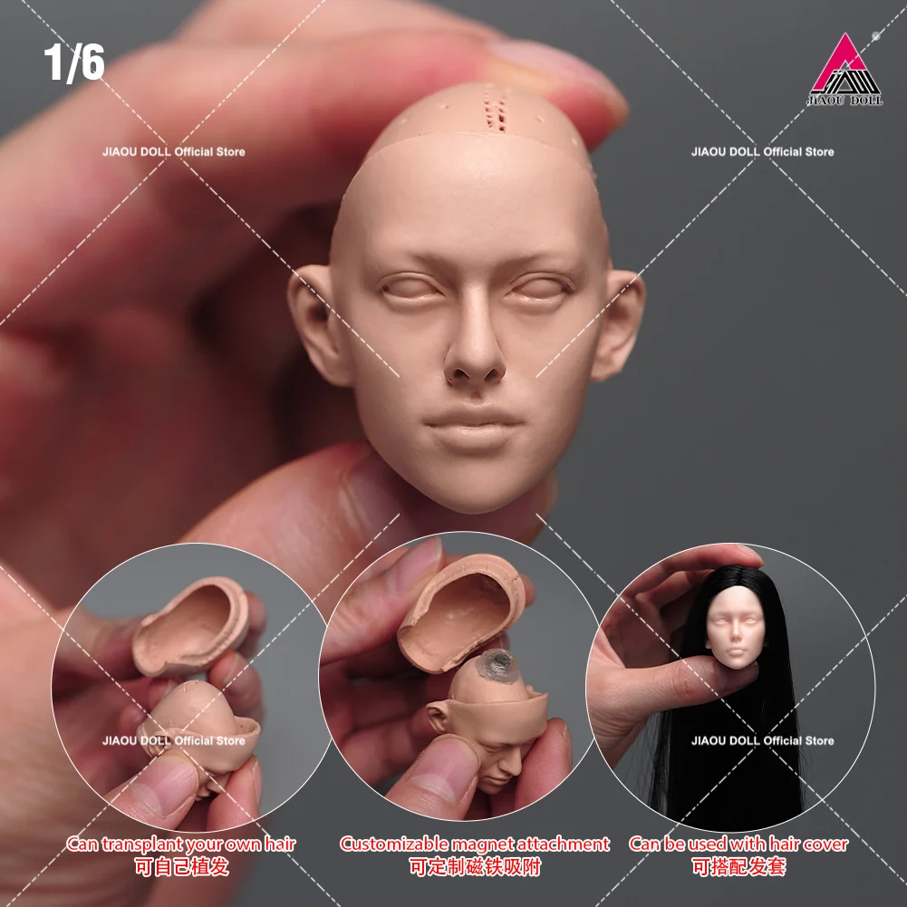 In Stock Unpainted 1/6 Head Sculpt Korea China American Character Carving Fit 12\'\' Male Female Soldier Action Figure Body Dolls