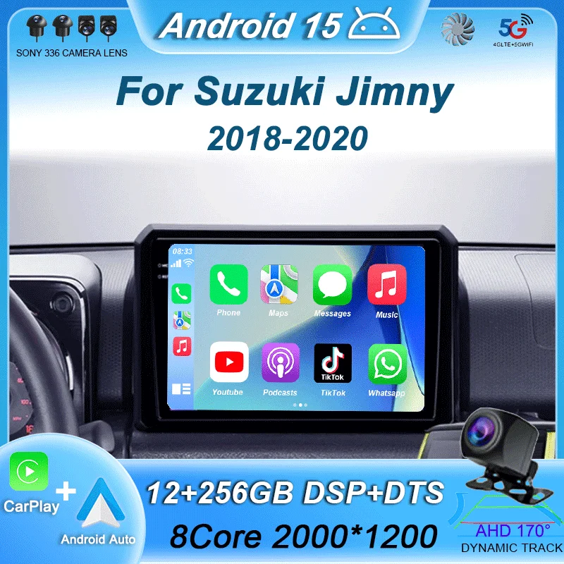

Carplay Auto Car Radio For Suzuki Jimny 2018 2019 2020 Android 15 Multimedia Video Player GPS Navigation DSP 2Din DVD Stereo 4G