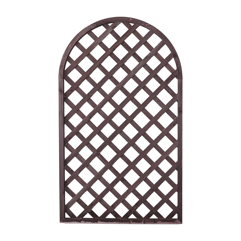 Anti-corrosion wood fence, outdoor circular grid flower rack, guardrail, courtyard climbing vine frame, partition, screen garden