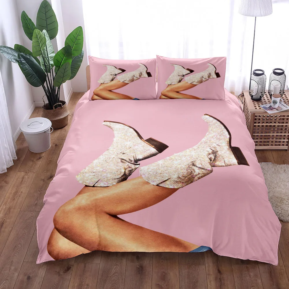Glitter on Celestial Moon Duvet Cover Set King Queen Double Full Twin Single Size Bed Linen Set