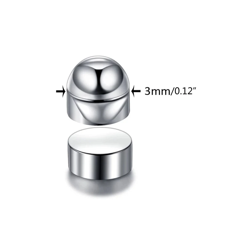 3mm Magnet Stainless Steel Crystal Fake Stud Earring Cubic Zirconia Nose Lip Ring Clip on Tragus Non Piercing Jewelry