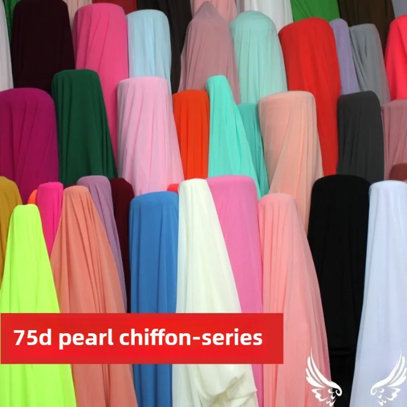 75D Chiffon Fabric Micro Transparent By The Meter for Women/'s Clothes DIY Hanfu Clothing Lining Sewing Cloth Soft Hanging White