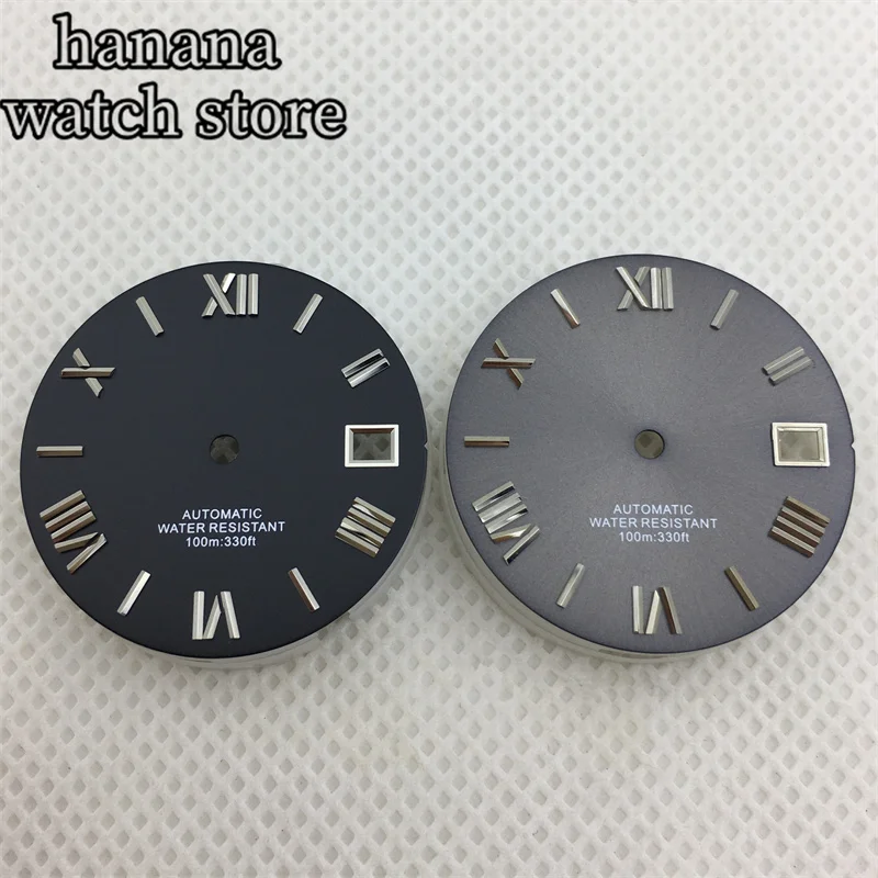 BLIGER 29 ملم أسود أزرق مخضر أبيض رمادي مضيئة مصباح مؤشر روماني مناسب لحركة NH35