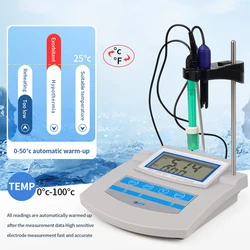 Digital PH Meter Auto Calibration Desktop PH ORP TDS EC CF Temperature Tester Water Quality Analyzer for Lab Aquariums
