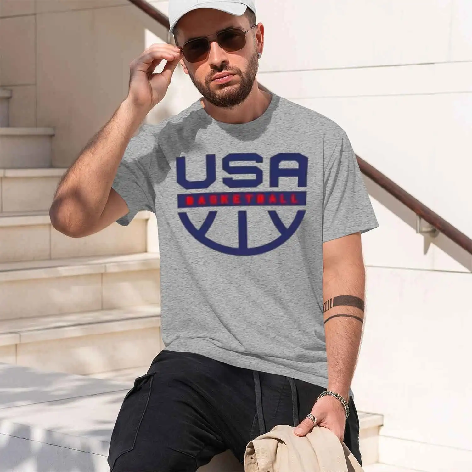2026 New Model 2025 Summer USA Basketball eam Team Jersey Training Uniform Cotton Printed Short Sve T-shirt Durant Lillard USA H view 3