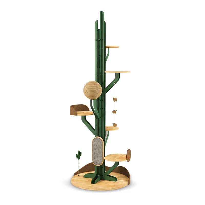 

Cactus cat climbing frame large wrought iron solid wood household cat litter cat tree integrated does not occupy an area