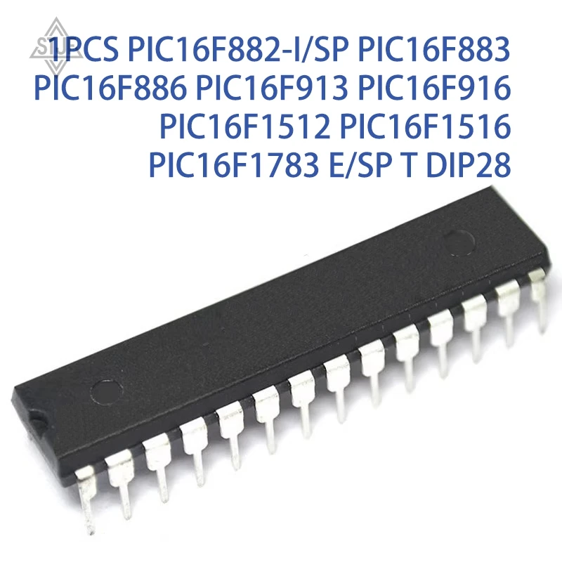 1PCS PIC16F882-I/SP PIC16F883 PIC16F886 PIC16F913 PIC16F916 PIC16F1512 PIC16F1516 PIC16F1783 E/SP T DIP28