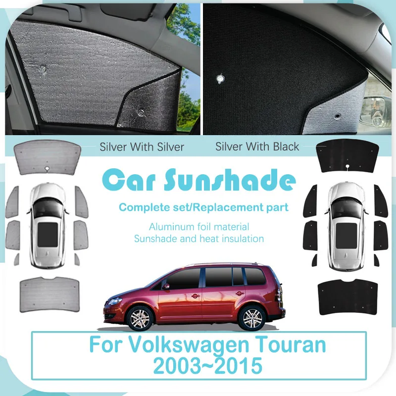 Car Coverage Sunshade For Volkswagen VW Touran 1T 2003~2015 Anti-UV Curtain Window Pad Sun Shade Cover Interior Auto Accessories
