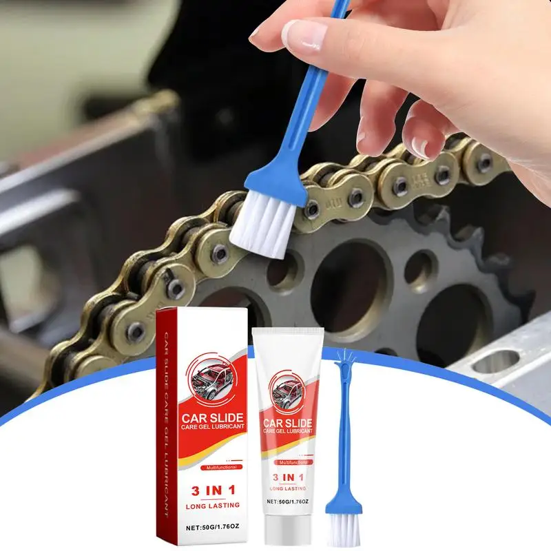 High Temp Grease Car Glide Care Gel Lubricant Waterproof Grease 1.76oz With Brush Brake Lube Grease Lubricating Compound For