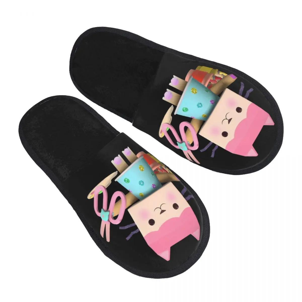 

Изготовленные на заказ тапочки из пены с эффектом памяти для кукольного домика Габби, женские уютные теплые милые детские домашние тапочки в коробке