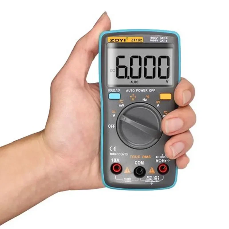 ZOYI ZT102 Multimeter Digital 6000 Counts AC/DC Voltage Current Tester Voltmeter Ammeter Ohm Diode Resistance Frequency Meter