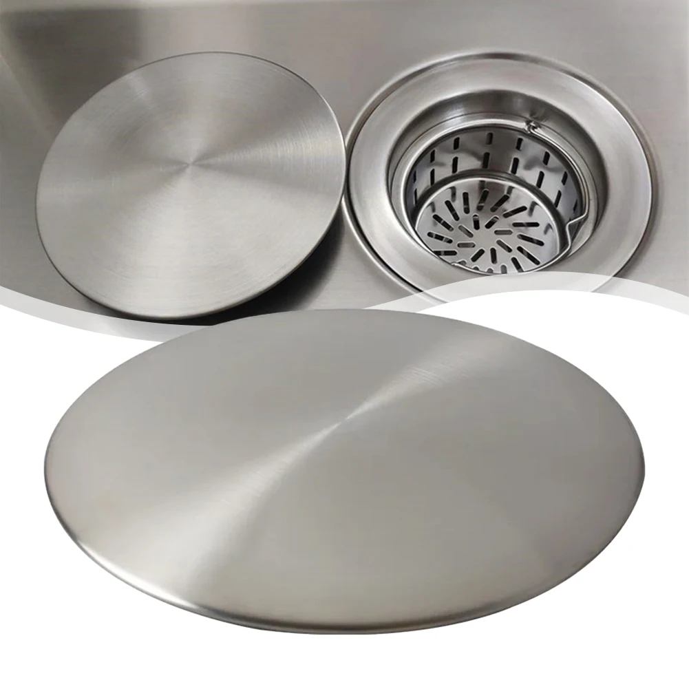 185MM Drain Cover For Sink Bowl SUS304 Stainless Steel Jumbo Waste Lid Bathroom Basin Sink Up Drain Stopper Drainer Cover