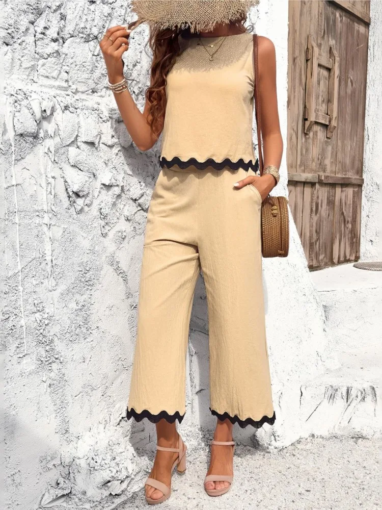 Summer Green Shirt Top Pants 2 Piece Set Fashion Casual Suit New 2024 Female Elegant Office Sweet Sets Women\'s Clothing Solid