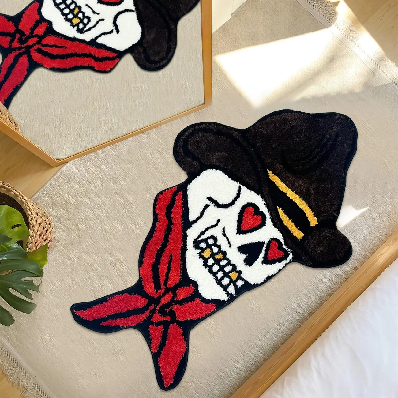 

Skull Bathroom Rug, Extra Large Soft Absorbent Quick Dry Non-Slip Mat for Bathroom Decor, 2.5x4FT