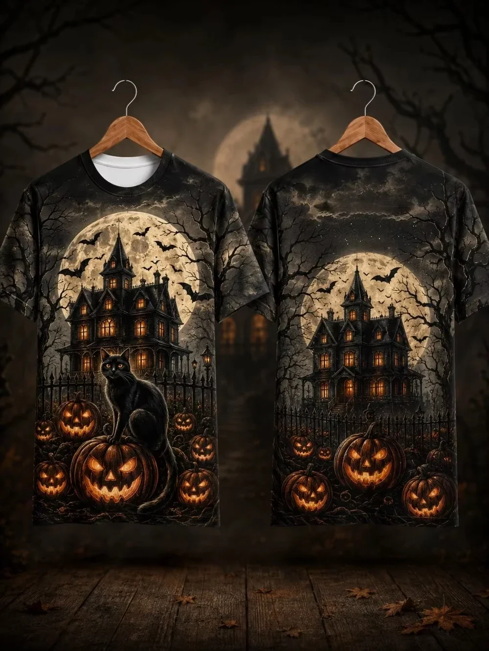 Men Women Halloween Graphic T Shirt 3D Print Pumpkin Ghost Black Short Sleeve Tee Cute Spooky Casual Streetwear Party Shirt