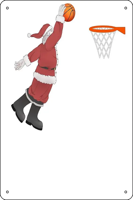 2017 Funny Christmas Santa Shirts Basketball Santa Christmas Shirt - Santa Sports Tshirt Design Poster Metal Tin Sign  Funny Man