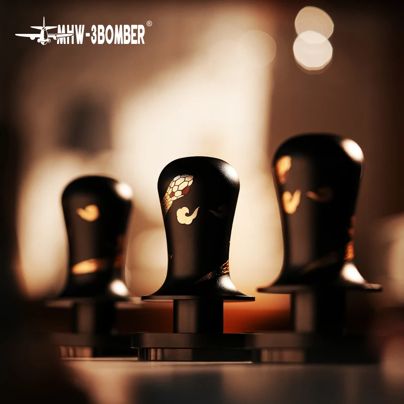 

MHW-3BOMBER 58.35mm Coffee Tamper 3-Springs 30lbs Espresso Tamper Flat/Thread Base Adaptive Depth Tamping Coffee Accessories