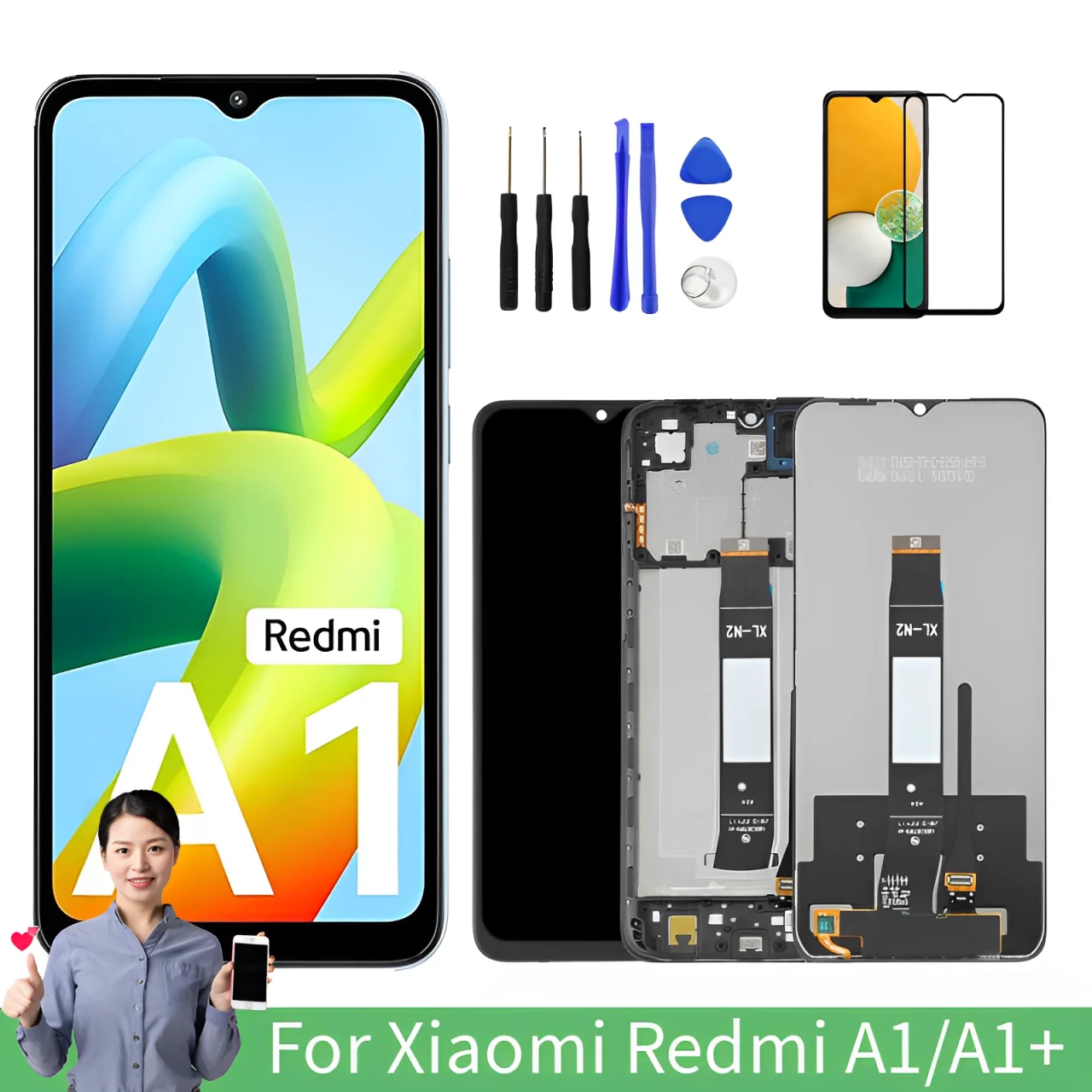 

ЖК-экран 6,52 дюймов realme A1 для Xiaomi Redmi A1/A1 + ЖК-дисплей, оригинальный 220733SI 220733SG 220733SFG, дигитайзер сенсорного экрана