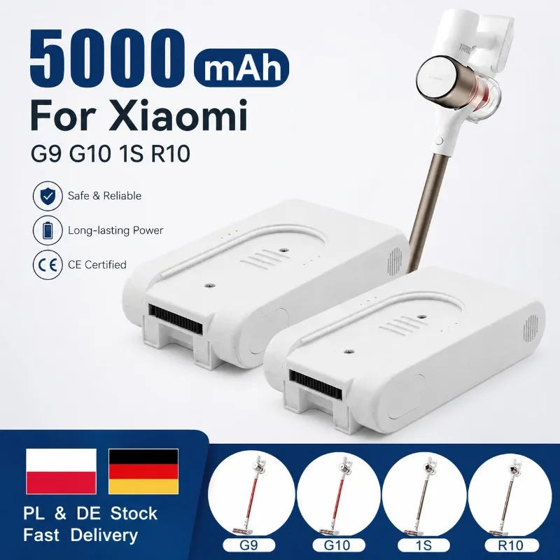 5000mAh 25.2V Li-Ionen-Ersatzakku für Xiaomi Mijia Dreame Staubsauger DGDXT-7S1P-001, kompatibel mit den kabellosen Staubsaugern G9 G10 T10 R10 S1, wiederaufladbarer Hochleistungs-Akku, lange