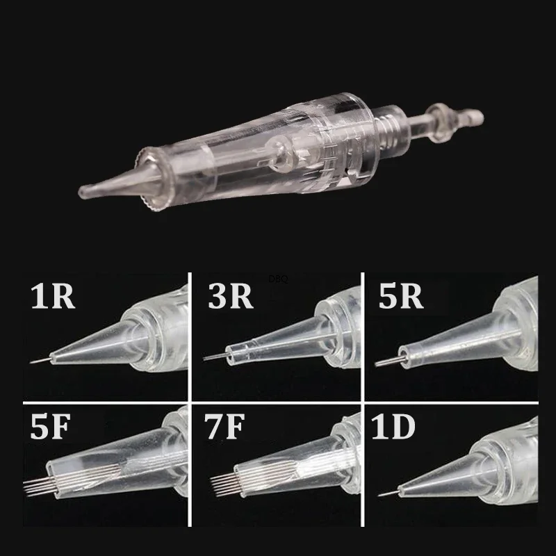 Aguja de cartucho de bayoneta para máquina de tatuaje, maquillaje permanente para Drpen Mym Pen, 100/50/10 piezas, 1D/1R/2R/3R/3F/5R/5F/7R/7F