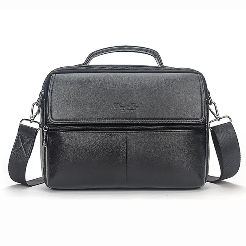 Genuine Leather Men Messenger Cross Body Toge Bags Business Natural Skin Male Briefcase Sinlge Shoulder Top Handle Bag Handbag