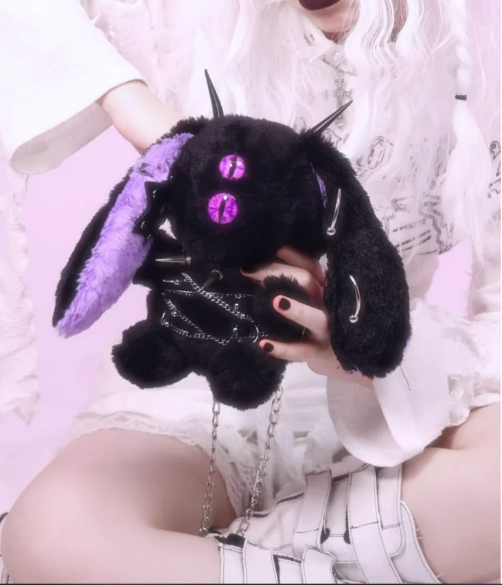 

Оригинал ◆ Хэллоуин ограниченный выпуск! Дьявол кролик одноглазый кукла готический плюшевый кролик сумка через плечо