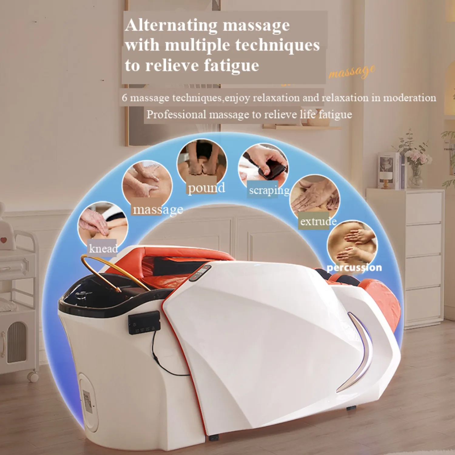 Factory Custom shampoo massage bed wash hair salon spa Head Spa Shampoo Bed for barbershop  electric hair washing massage chair