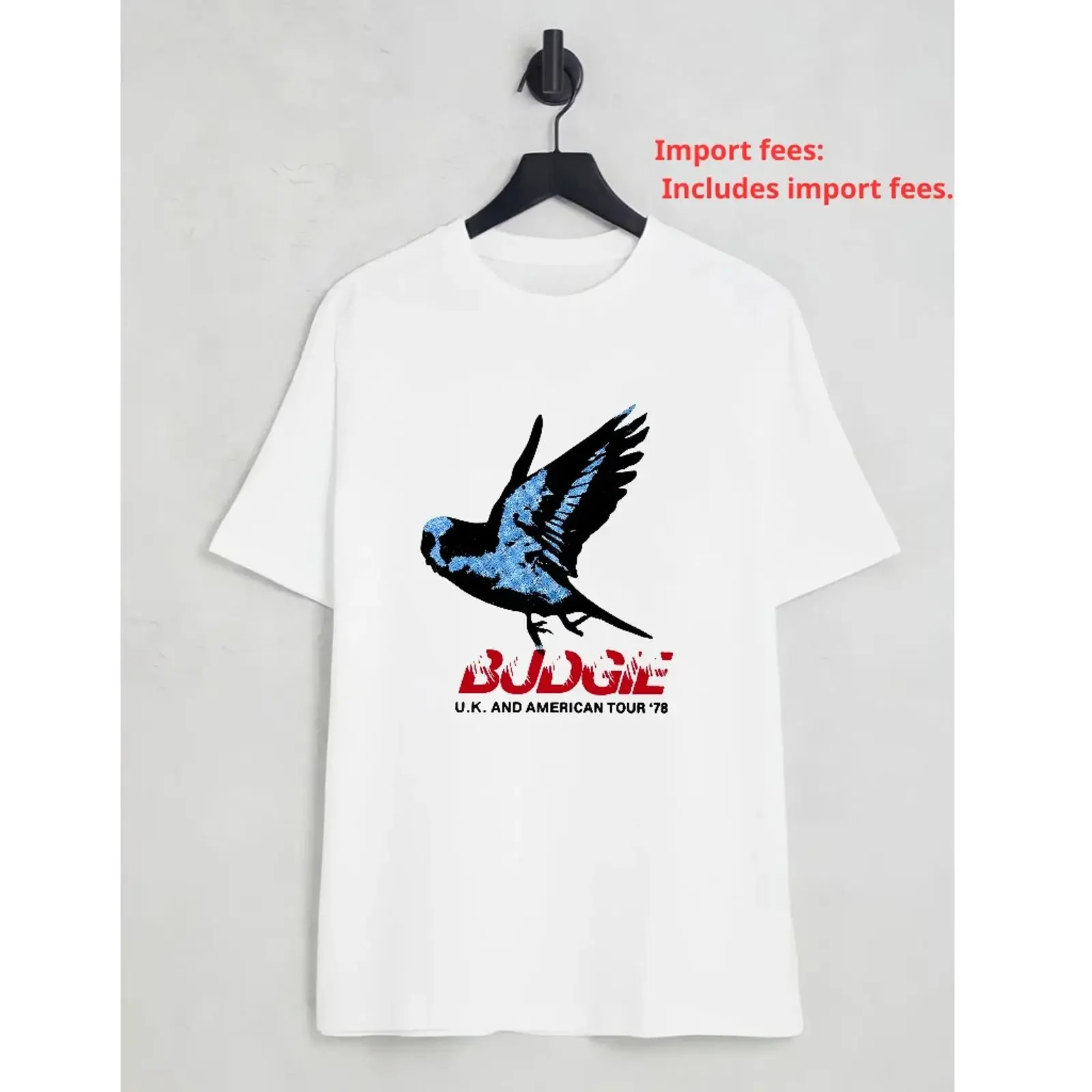 Budgie UK American Tour 1978 Band-T-Shirt, Größen S bis 5XL, Vintage-Stil, gewaschen, leicht bequem, atmungsaktiv, weich, vielseitig, modisch