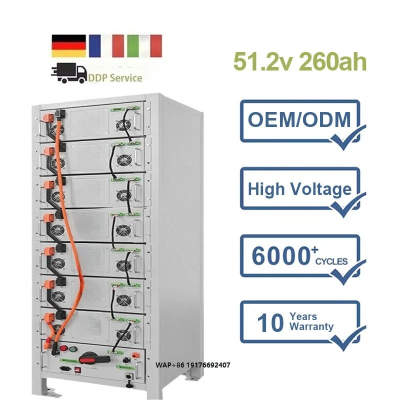 Best High Voltage Server Rack Battery Pack 50kwh-60kwh-100ah Lifepo4 Lithium Ion BMS Protection CAN Solar Fueled Server Rack